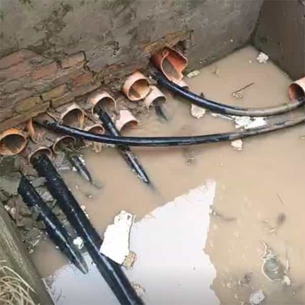通信工程穿線管道清洗效果圖